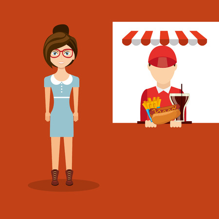 delicious fast food design, vector illustration eps10 graphicのイラスト素材