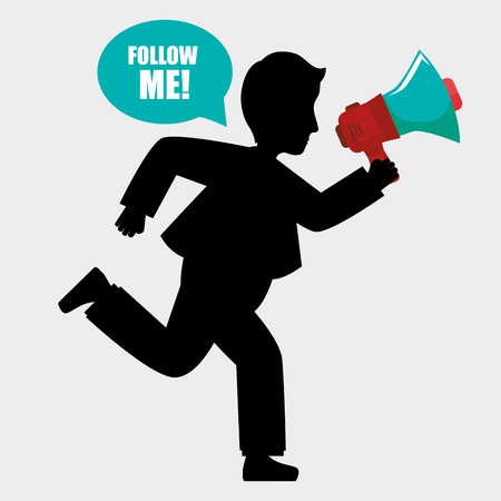 Follow me social trendy graphic design, vector illustrationのイラスト素材