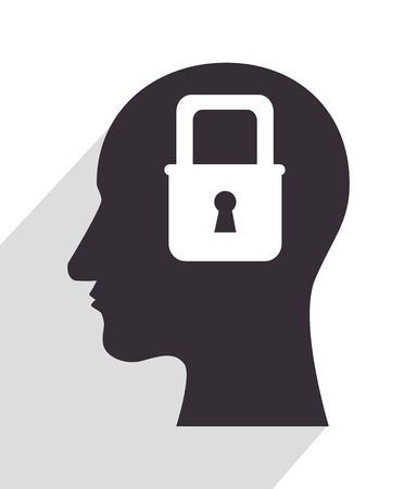 in head silhouette graphic design, vector illustrationのイラスト素材