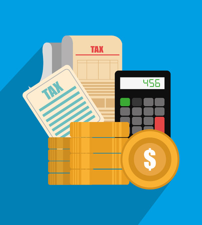 Taxes payment day graphic design with icons, vector illustration.のイラスト素材