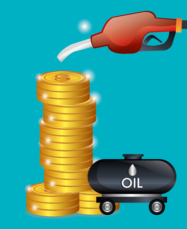Oil prices and industry graphic design, vector illustrationのイラスト素材