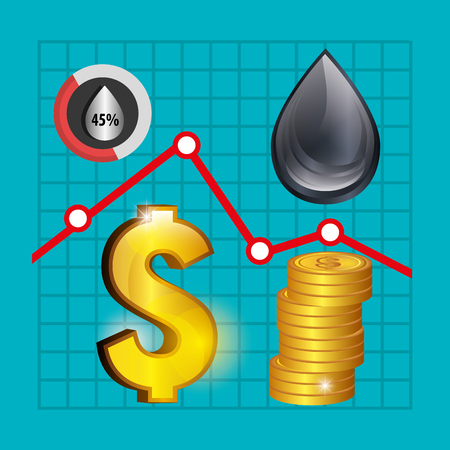 Oil prices and industry graphic design, vector illustrationの写真素材