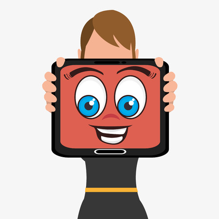 Funny emoticon cartoon design, vector illustration graphic.のイラスト素材