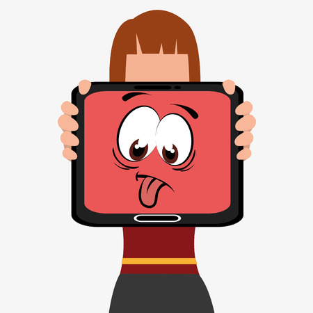 Funny emoticon cartoon design, vector illustration graphic.のイラスト素材