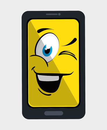 Funny emoticon cartoon design, vector illustration graphic.のイラスト素材