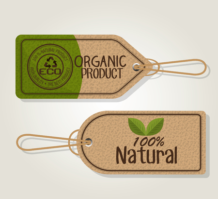 Ecology label and tag theme design, vector illustration graphicのイラスト素材