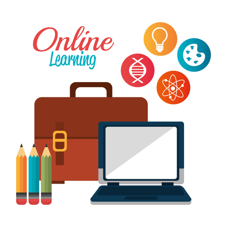 Online learning education graphic design, vector illustration.のイラスト素材