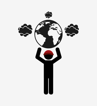 pollution from industry design, vector illustration eps10 graphicのイラスト素材