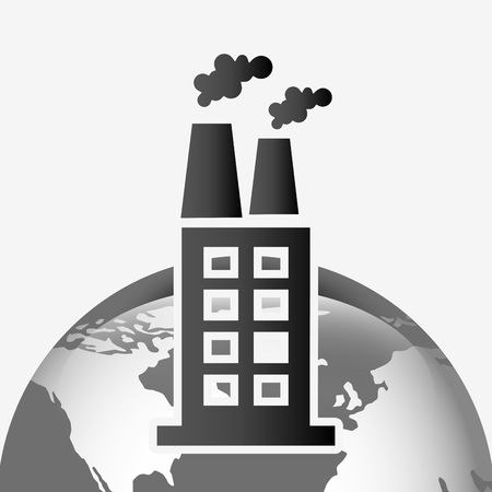 pollution from industry design, vector illustration eps10 graphicのイラスト素材