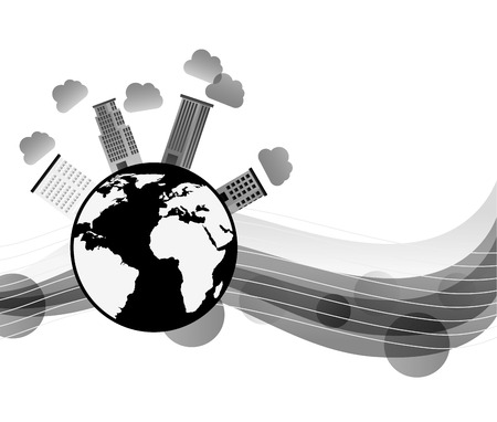 pollution from industry design, vector illustration eps10 graphicのイラスト素材