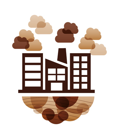 pollution from industry design, vector illustration eps10 graphicのイラスト素材