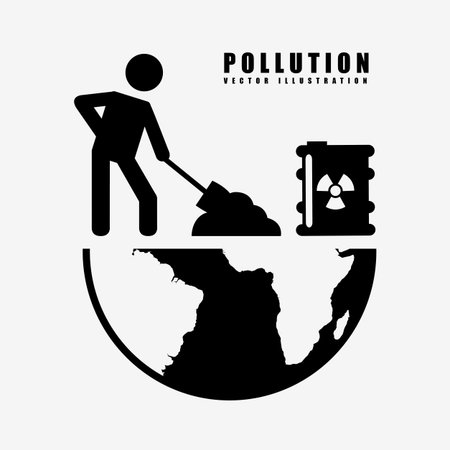 pollution from industry design, vector illustration eps10 graphicのイラスト素材