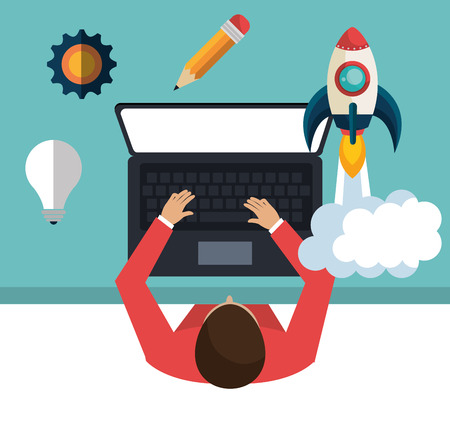 Start up business company graphic design, vector illustrationのイラスト素材