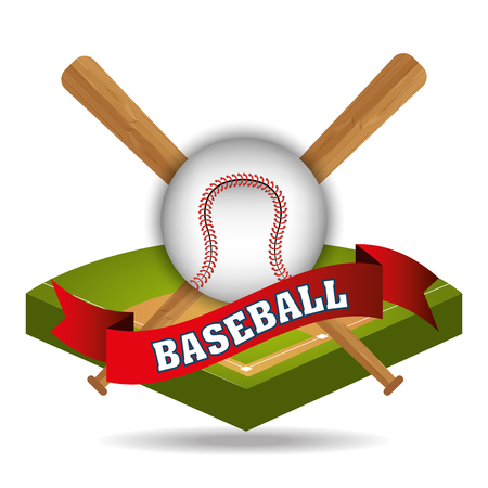 Baseball sport game design, vector illustration colorful graphicのイラスト素材