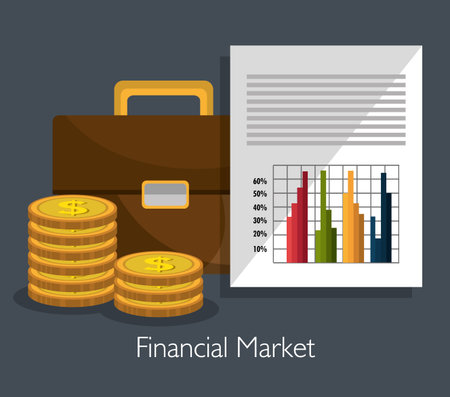 Financial market statistics graphic design, vector illustrationのイラスト素材