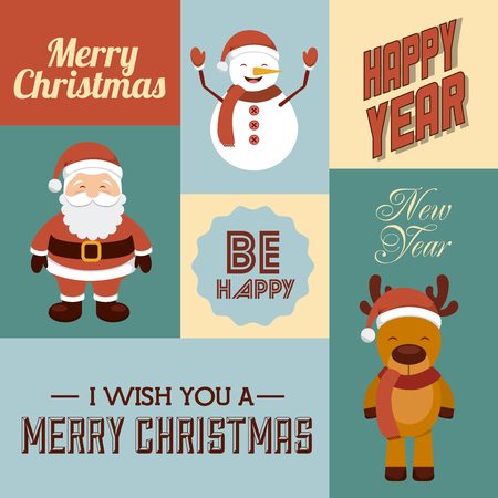 happy merry christmas design, vector illustration eps10 graphicのイラスト素材