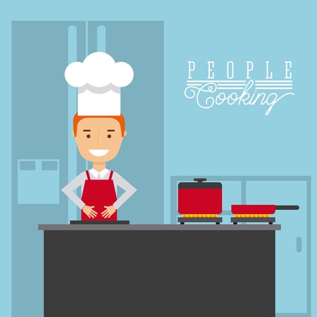 people cooking design, vector illustration eps10 graphicのイラスト素材
