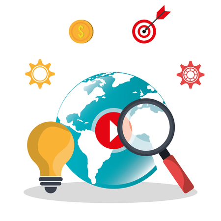 Digital marketing and ecommerce graphic design, vector illustrationのイラスト素材