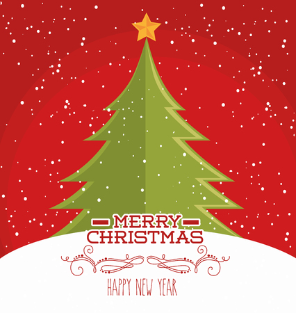 Merry christmas colorful card design, vector illustration graphicのイラスト素材