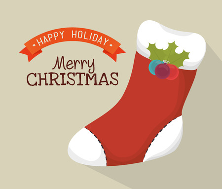 Merry christmas colorful card design, vector illustration graphicのイラスト素材