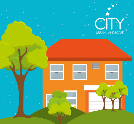 City urban landscape graphic design, vector illustration eps10のイラスト素材