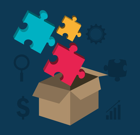 Business solutions and teamwork graphic design, vector illustrationのイラスト素材