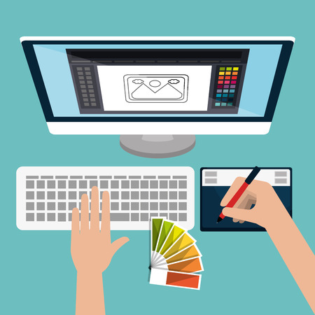 Graphic design art and profession theme, vector illustration  のイラスト素材