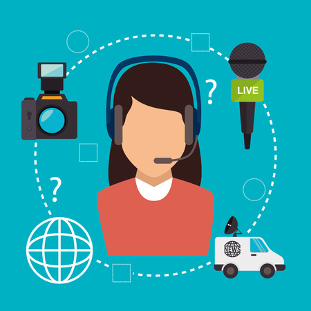 Mass media news graphic design with iconsのイラスト素材