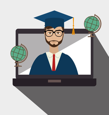 University students graduation graphic design, vector illustration eps10のイラスト素材