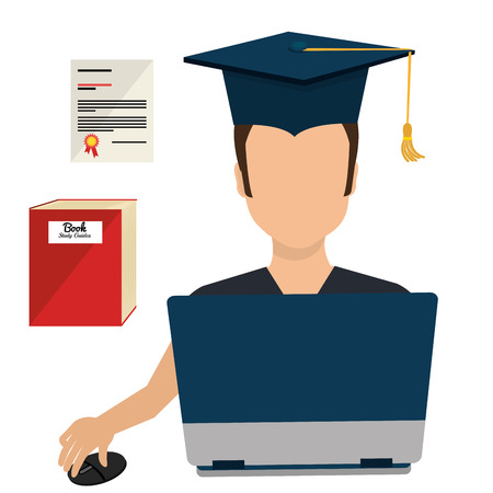 University students graduation graphic design, vector illustration eps10のイラスト素材