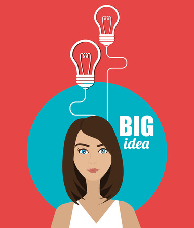 Big ideas from young minds cartoon graphic design, vector illustration.のイラスト素材