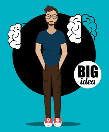 Big ideas from young minds cartoon graphic design, vector illustration.のイラスト素材