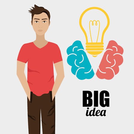 Big ideas from young minds cartoon graphic design, vector illustration.のイラスト素材