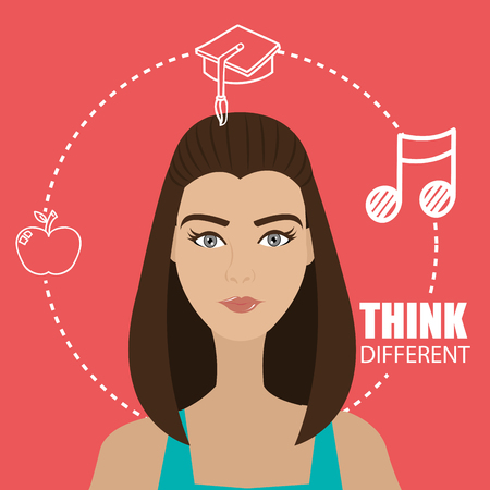 Big ideas from young minds cartoon graphic design, vector illustration.のイラスト素材