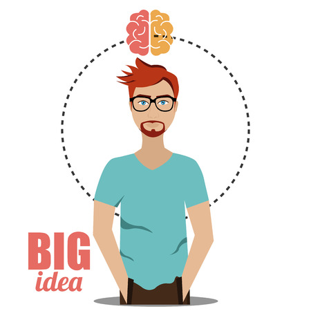 Big ideas from young minds cartoon graphic design, vector illustration.のイラスト素材