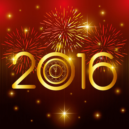 Happy new year 2016 graphic design, vector illustrationのイラスト素材