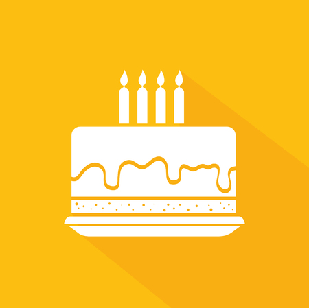 Happy birthday cake dessert graphic design, vector illustration eps10のイラスト素材