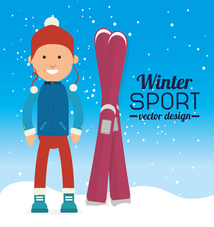 Winter sport and fashion wear graphic design, vector illustration eps10のイラスト素材