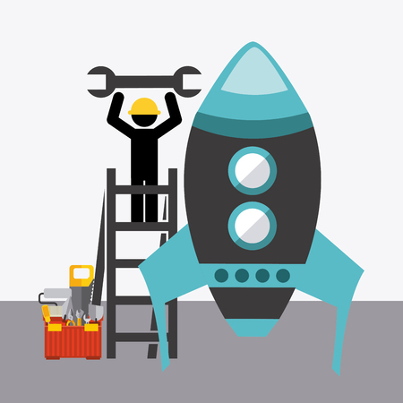 Under construction concept with tools design, vector illustration 10 eps graphicのイラスト素材