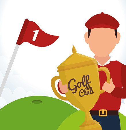 Golf club sport game graphic design, vector illustration eps10のイラスト素材