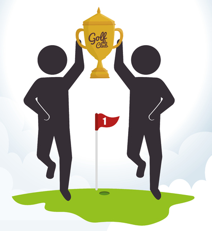 Golf club sport game graphic design, vector illustration eps10のイラスト素材