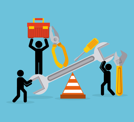 Under construction concept with tools design, vector illustration 10 eps graphicのイラスト素材