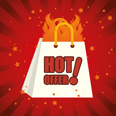 Shopping hot offers and discounts graphic design, vector illustration eps10のイラスト素材