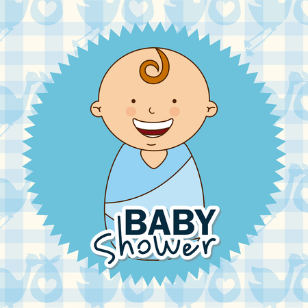 Baby Shower concept with decoration objects design, vector illustration 10 eps graphicのイラスト素材