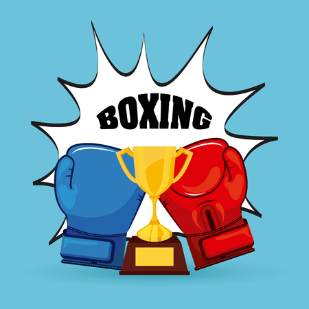Boxing concept with gloves design, vector illustration 10 eps graphicのイラスト素材