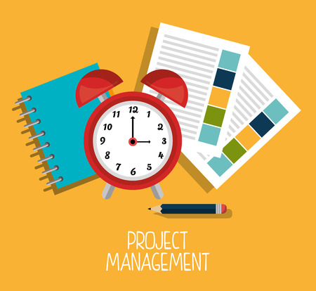 Business project management graphic design with icons, vector illustrationのイラスト素材