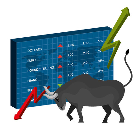 Stock market and exchange graphic icons, vector illustration  のイラスト素材