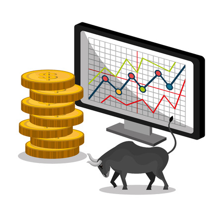 Stock market and exchange graphic icons, vector illustration  のイラスト素材