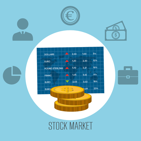 Stock market and exchange graphic icons, vector illustration  のイラスト素材