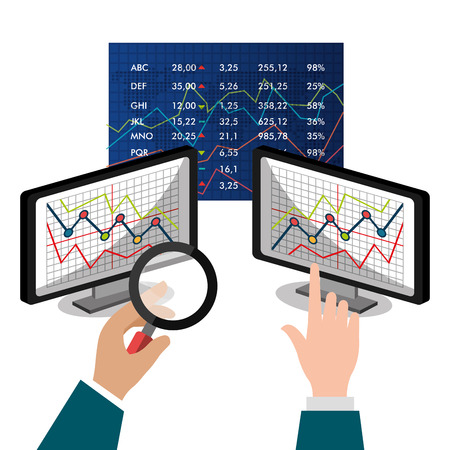 Stock market and exchange graphic icons, vector illustration  のイラスト素材